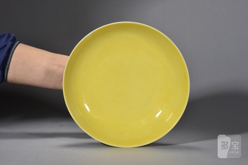 清光绪 娇黄釉盘 - 图4